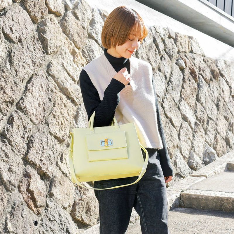 ACCOMMODEバンブーファンクションバッグ グレージュ