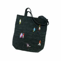 PPPRINTCITY RAFFIA TOTE BAG / ラフィアトートバッグ ブラック