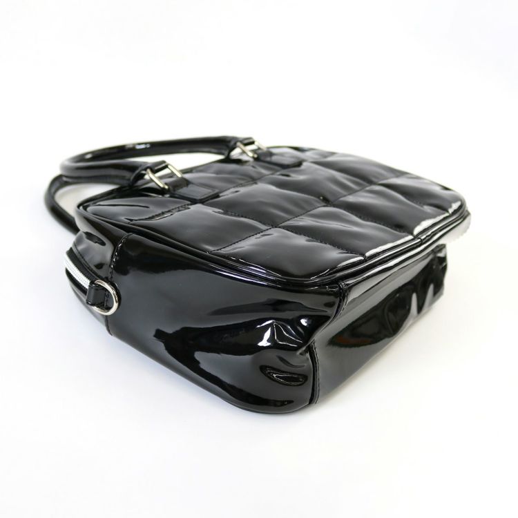 ブラックエナメルキルティングショルダーバッグ select MOCA（セレクトモカ） ショルダーバッグ バッグ フェイクレザー