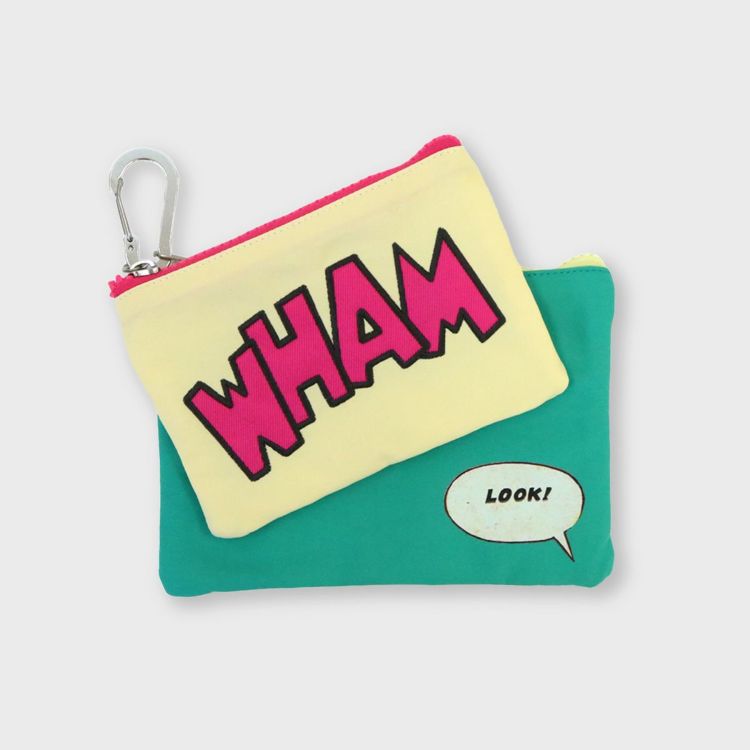 ACCOMMODEコミックラインダブルポーチ ライトイエロー | ポーチ