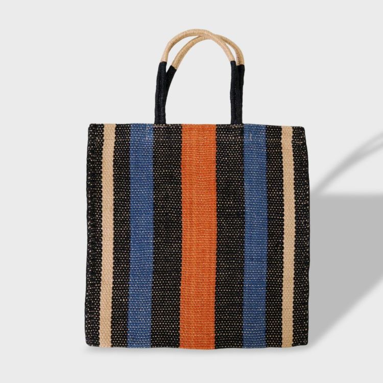 TARANGO TARANGO JUTE/ストライプトート ブラック