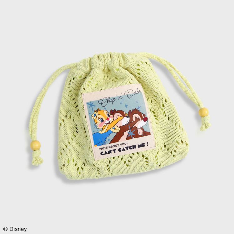 DISNEY COLLECTIONディズニー/ハートニット巾着ポーチ イエロー